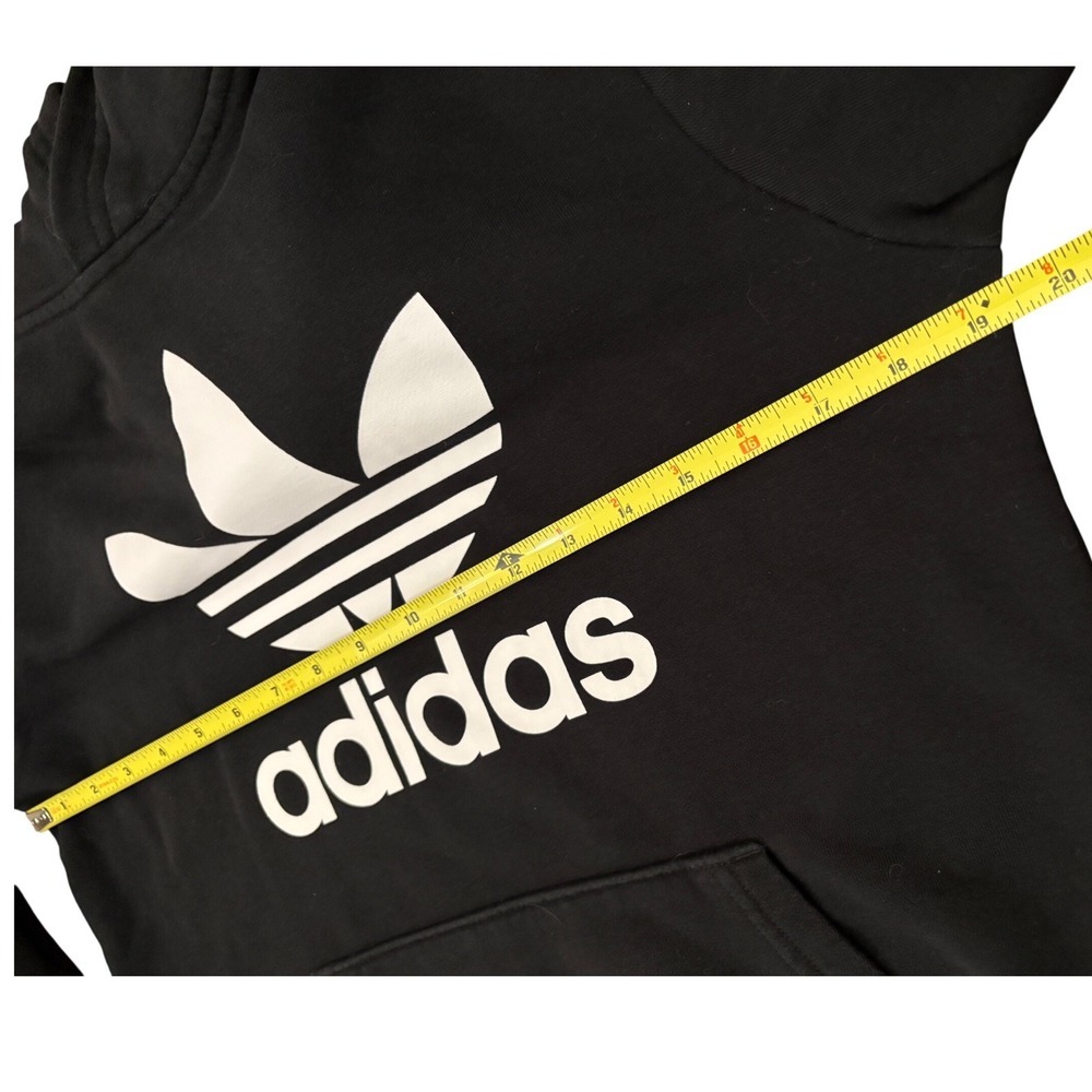 Adidas Trefoil Logo Hoodie Black Pullover Sweatshirt Mens Size Small - Picture 6 of 8